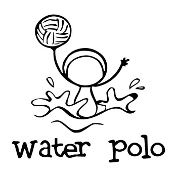 Sport Polo pe Apă Autocolante Creative de Înaltă Calitate, Decor Masina de Personalitate din Pvc rezistent la apa Decalcomanii alb/Negru, 17cm*17cm