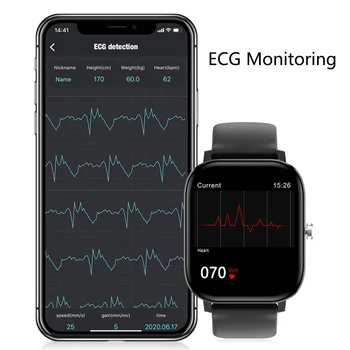 2020 Ceas Inteligent Bărbați Femei ECG Heart Rate Monitor de Presiune sanguina Smartwatch Ceas rezistent la apa Pentru Iphone Android PK IWO 8 12
