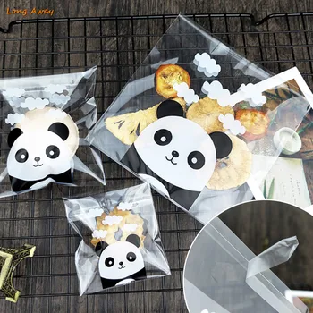 100BUC Panda Imprimate autoadezive Cookie Saci Petrecere de Nunta, Cadou Punga cu Dulciuri de Ziua Copilului Duș Biscuiți, Ambalaje
