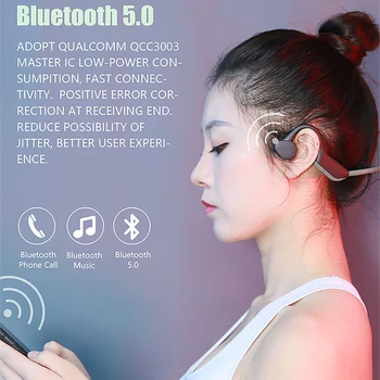 J20 Conducție Osoasă-Gât curea de Căști Bluetooth 5.0 Stereo Hands-free Casti Sport Cu Microfon Pentru Fitness, care Rulează
