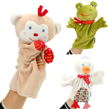 Desene animate drăguț animal confort prosop pic de maimuta rață, broasca moale păpușă de mână de interacțiune părinte-copil jucării de pluș pentru copii