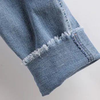 Mare dimensiune blugi de primavara 2020 nou elastic de mari dimensiuni mici jambiere jeans cu o gamă largă de jambiere, căptușite-Blană, pantaloni
