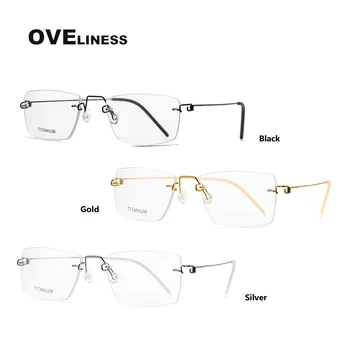 Retro ochelari de vedere, rame de Titan ochi ochelari fără ramă cadru bărbați femei 2020 moda Optice Miopie ochelari baza de Prescriptie medicala ochelari