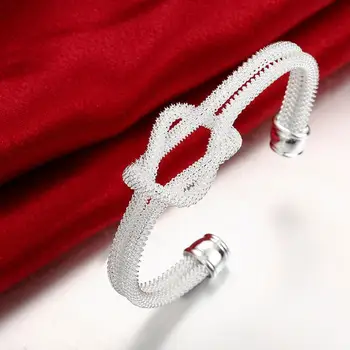 Livrare gratuita Argint 925 Bijuterii Brățări Design Nou un Nod Manșetă Bratari pentru Femei Bijuterii de Nunta Accesorii