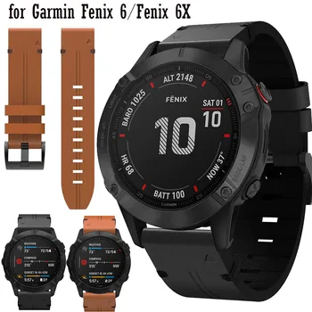 Eliberare rapidă 22mm 26mm Piele Sport watchband Pentru Garmin Fenix 6 / Fenix6x / Fenix 5 5x Plus Curea de mână pentru Garmin Fenix 3