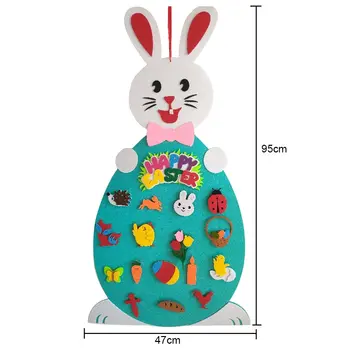 Creative Paști DIY Simțit Bunny Set cu Detasabila Alfabet de Paști Ornament Copii de Paște Cadou pentru Acasă Ușa de Perete Decor