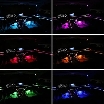 Auto Lumina de Interior cu LED 12V Atmosfera Lampa Decorativa Auto Decorare Podea cu LED-uri Picior de Lumină Flexibil Strip Lumini Ambientale