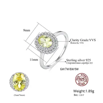 PAG&MAG Naturale Citrin Inel Ovale Real 925 Sterling Silver Charm Inel de Piatră prețioasă Pentru Femei Bijuterii Deget Bagues Pour Femme SR0346