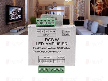 LED-uri RGBW Amplificator carcasă din Aluminiu 4 CANALE Amplificator DC12V Intrare 24A Curent 3528&5050 SMD RGB+W LED Strip Lumina