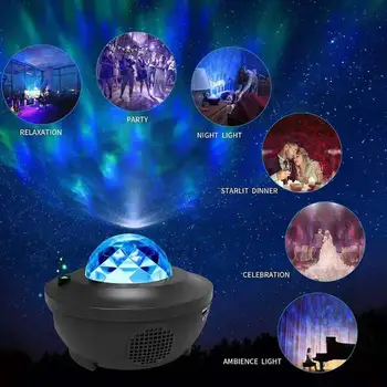 Colorate Înstelat Galaxy Proiector Blueteeth USB Voice Control Music Player Lumina de Noapte LED de Încărcare USB Lampa de Proiecție Copii Cadou