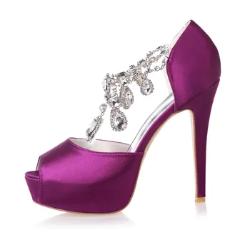 Creativesugar Sexy platforma sandale din satin pompe de cristal de diamant ciucure curea petrecere de nunta de mireasa de bal rochie de seara, pantofi cu toc