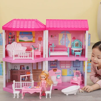 Casă de păpuși Kit Printesa Casă Casă de Joacă Jucării de Simulare Princess Castle Set Mobilier Casa Papusa Jucării pentru Copii