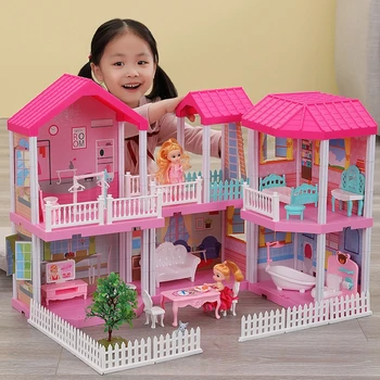 Casă de păpuși Kit Printesa Casă Casă de Joacă Jucării de Simulare Princess Castle Set Mobilier Casa Papusa Jucării pentru Copii