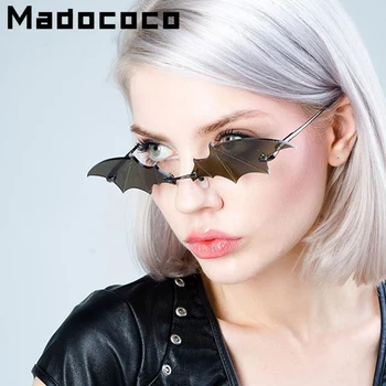 Moda Bat Epocă 2020 Nou ochelari de Soare Femei Oglinda Retro fără rame, ochelari de Soare Barbati Fara rama Tendință de Moda pahare Mici de Ochelari