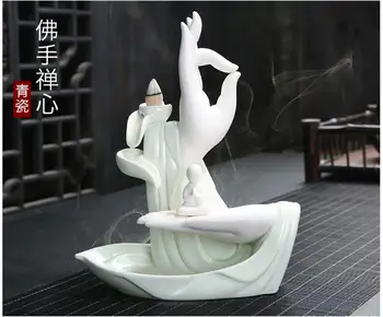 Ceramice arzător de tămâie Guanyin Buddha lemn de santal cuptor / Budist furnizează / reflux arzător de tămâie / mobilier acasă consumabile
