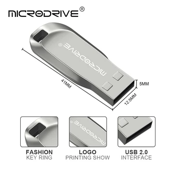 En-gros de metal usb flash drive 64GB 32GB 16GB 8GB 4GB USB 2.0 disk portabil 128GB memorie stick Pendrive de Stocare flash disk