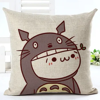 Lenjerie de pat Bumbac Tesatura de Desene animate de Animale Totoro Perna mașina de Acoperire Decorative Canapea Pernă Acoperă Funda Cojin Housse De Coussin
