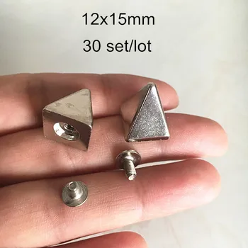 30 Set Șurub în Nituri Prezoane Piramidă 3D 12.5x8mm /12x15m de Argint de Metal Nit,DIY Meșteșuguri din Piele,Curele,Genti,Haine de Moda Nit