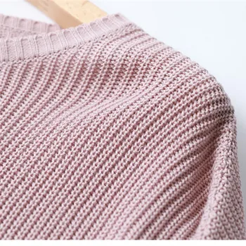 Lafarvie Pulover tricotate Femei O-gât Mulheres Pulover coreea Liber Roz Sueter Mujer de Iarnă Îmbrăca Ropa 2020 Pulover Supradimensionat