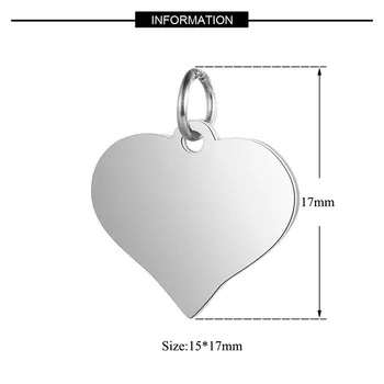 5pcs/Lot Oțel Inoxidabil Inima Goală Farmece Pandantiv Pentru DIY Bijuterii Accesorii 15*17mm