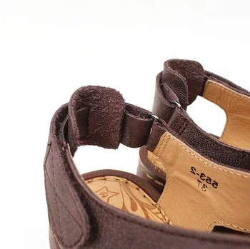 Careaymade-fund Gros Piele naturala Sandale cu Vintage Handmade Pantofi Original Coada Brioșă Platforma Sandale de Vara
