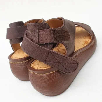 Careaymade-fund Gros Piele naturala Sandale cu Vintage Handmade Pantofi Original Coada Brioșă Platforma Sandale de Vara