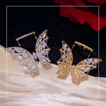 Inele Pentru Femei S925 Argint Fluture Inel Deschis Atmosfera Deosebita Cubic Zirconia Aripa Degetul Arătător Bijuterii Fine Anel