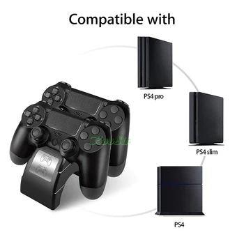 PS4 SLIM Pro Controller Wireless Dual USB Charging Dock Station PS 4 Joystick Încărcător Suport pentru Playstation 4 Accesorii de Joc