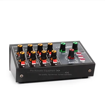 Portabil Ultra-compact de Amestecare Consolă de Zgomot Redus 8 Canale Metal Mono Stereo Audio Mixer de Sunet Cu Ecou Cablu Adaptor de Alimentare