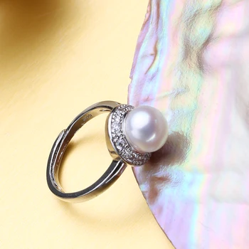 FENASY de sex feminin inel clasic reglabil naturale pearl inel de bijuterii perla petrecere casual inele pentru femei fată accesorii