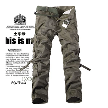 2020 pentru Bărbați Pantaloni Casual Armata Verde Mare Buzunarele Pantalonilor Militare General de sex Masculin în aer Liber de Înaltă Calitate, Pantaloni Lungi 28-42 Plus