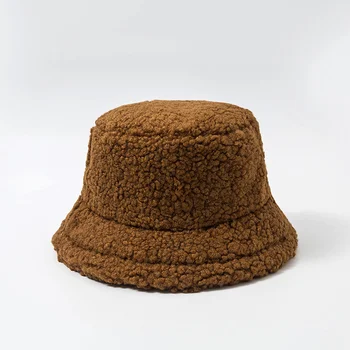 2021 Miel Faux Blană Pălărie Găleată Îngroșat Cald Pălării De Iarnă Pentru Femei Catifea Capac Doamna Bob Panama