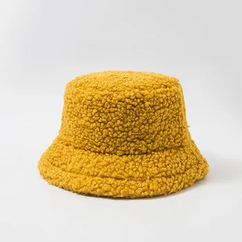 2021 Miel Faux Blană Pălărie Găleată Îngroșat Cald Pălării De Iarnă Pentru Femei Catifea Capac Doamna Bob Panama