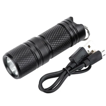 Portabil Mini Breloc USB Reîncărcabilă Lanterna LED-uri Titularul Cheie de Buzunar brelocuri Torch Lampă de Iluminat de Noapte Pentru Camping/Drumetii