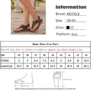 MCCKLE Femei Sandale pentru Femeie Retro Gol Afară Clip Toe Slide-uri Doamnelor Pene Cataramă Curele Flip Flops Femeie Casual Pantofi de Confort