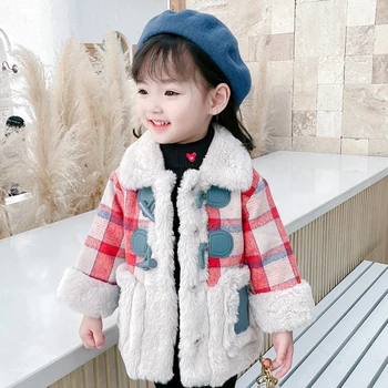 Haine pentru copii Toamna Și Iarna Fete Haina 2020 Nou Copil coreean Fete Strat Gros Copii de Pluș Jacheta Cardigan