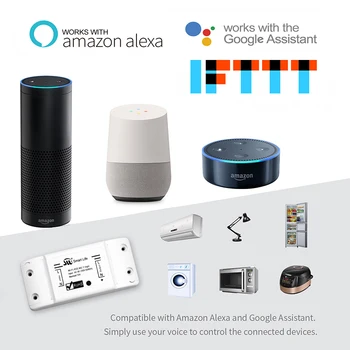 DIY WiFi Inteligent Întrerupător Universal Întrerupător Temporizator fără Fir Control de la Distanță Funcționează cu Alexa Google Acasa Inteligent 1 Bucata