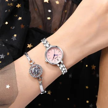 Femei De Lux De Moda Mici Ceasuri Brățară De Aur A Crescut Oțel Inoxidabil Calități Doamnelor Cuarț Ceasuri De Mana Femeie Simplă, Ceas