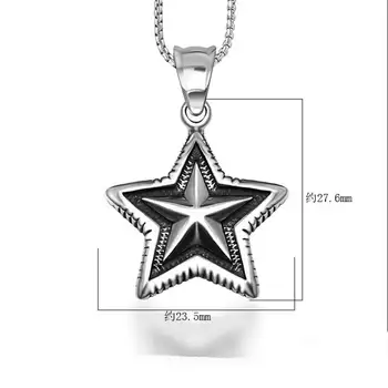 JHSL Noi Hiphop Bărbați Pandantiv Star & Colier Otel Inoxidabil 316L Lanț de Argint de Culoare Moda Bijuterii Cadou