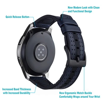 22mm Piele Silicon Curea pentru Samsung Galaxy Watch 42 46mm de Viteze S3 Sport WatchBand de Eliberare Rapidă Înlocuire HUAWEI WATCH
