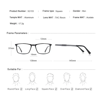 MERRYS DESIGN Bărbați Moda Ochelari Pătrați Cadru de Aluminiu Temple Miopie baza de Prescriptie medicala Optica Ochelari de S2155