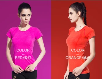 Femei Culoare Solidă Yoga Tricouri Funcționare Elastic Respirabil sport Fitness T Shirt Doamnelor Dublă Mișcare T-Shirt, Blaturi Spandex