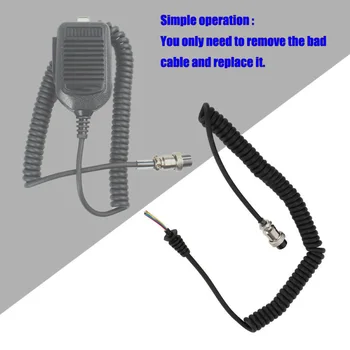 8 Pin Mână Mic Difuzor Microfon Înlocuire Cablu Cablu de alimentare 1x Pentru COM Radio