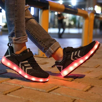 Dimensiunea 25-37 CONDUS pantofi pentru Copii Baieti Fete /Incarcare USB Luminos Adidași cu Luminat unic Copii Pantofi cu Lumina de Fundal