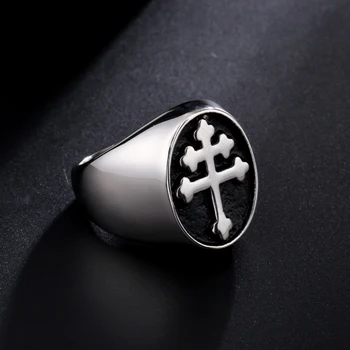 Religioase Biserica Ortodoxă Cruce Inel de sex Masculin 316L din Oțel Inoxidabil Anillos Pentru Bărbați Degetul Accesorii Bijuterii