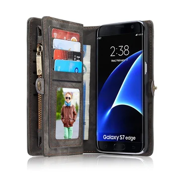 De lux Piele Flip Caz de Telefon Pentru Samsung Galaxy S9 S9 S8 S7 edge Plus Caz Portofel Carte de Afaceri Magnetic Detașabil Capac Spate