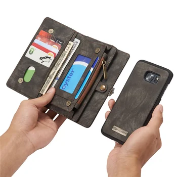 De lux Piele Flip Caz de Telefon Pentru Samsung Galaxy S9 S9 S8 S7 edge Plus Caz Portofel Carte de Afaceri Magnetic Detașabil Capac Spate