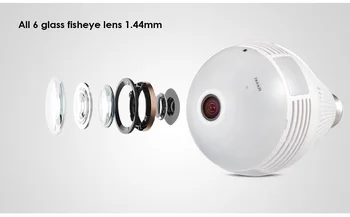 360 de Grade, Lumina LED-uri 960P Wireless Panoramic de Securitate Acasă de Securitate WiFi CCTV Fisheye Bec Lampa de Camera IP Două Moduri Audio
