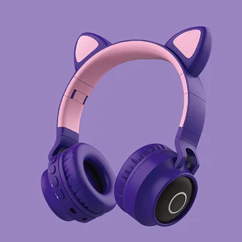 Pisica minunat Ureche Căști de Anulare a Zgomotului Bluetooth 5.0 set cu Cască fără Fir Cu Microfon pentru copii Căști Stereo Muzică
