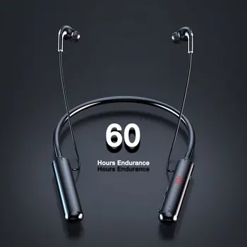EARDECO 60 de Ore Rezistenta Bluetooth Căști Stereo Bass Wireless Căști cu fixare pe gât Putere cu LED-uri de Afișare Cască TF Card Magnet